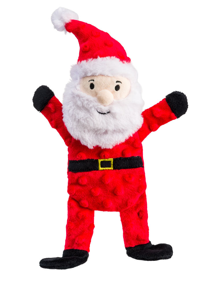 Santa Crinkle Flattie Dog Toy