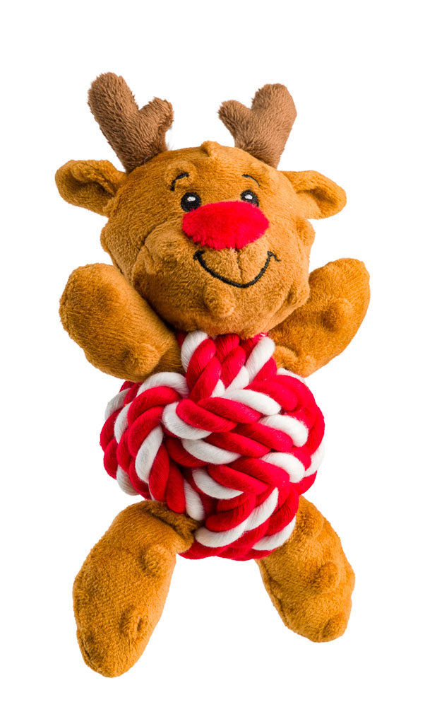 Rudolph Rope Ball Dog Toy