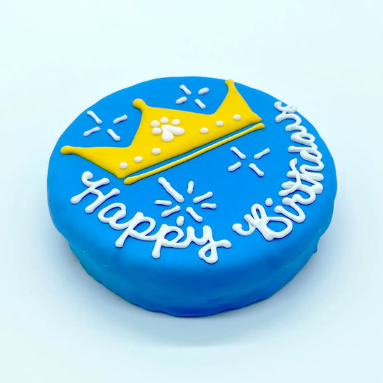 Sparkling Crown Birthday oat cake (Blue)