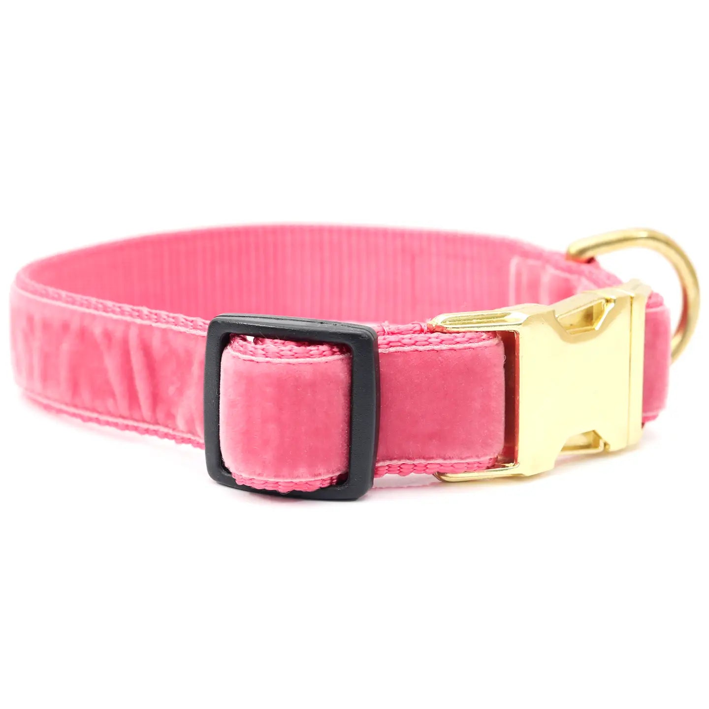 Primrose pink velvet dog collar