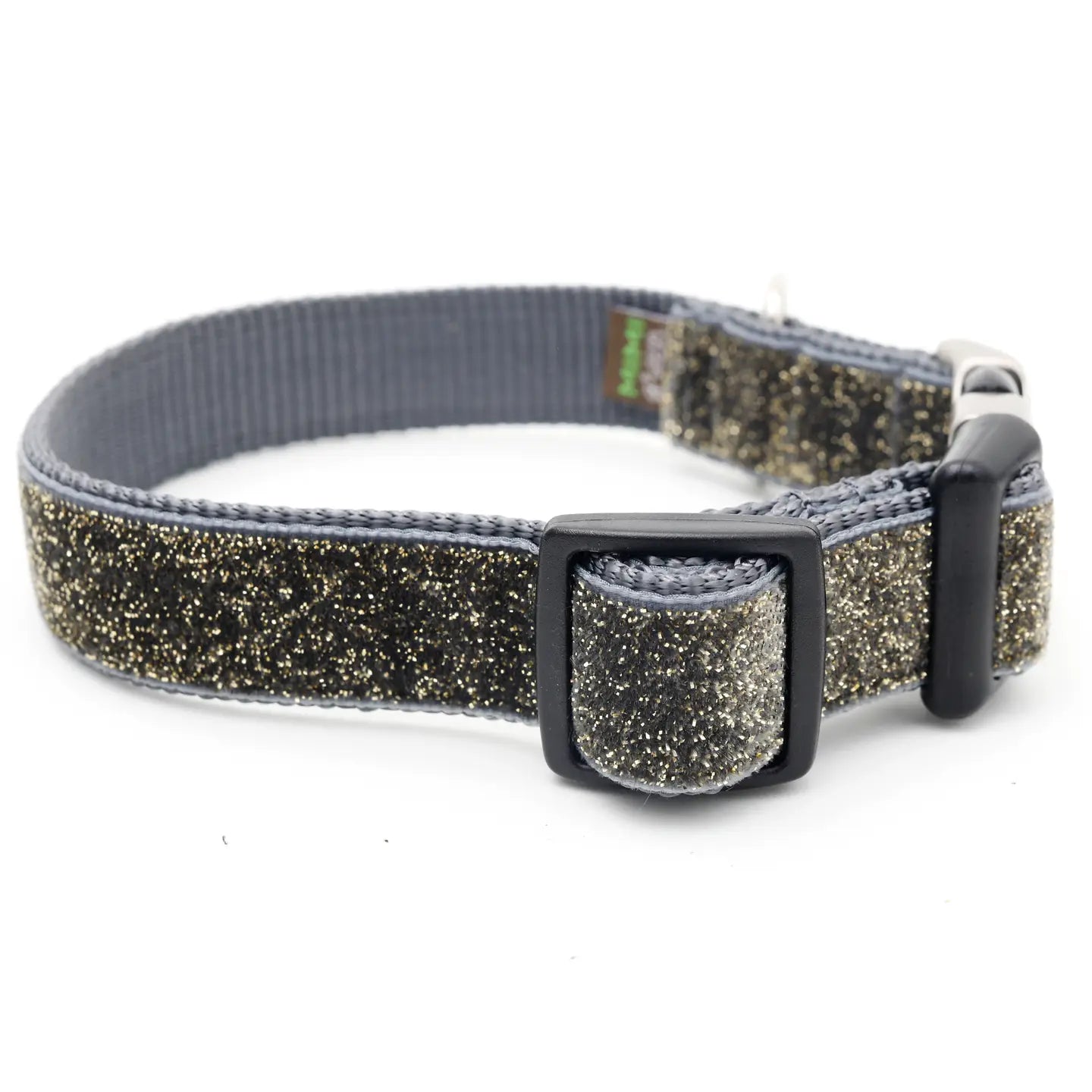 Starlight glitter grey velvet dog collar