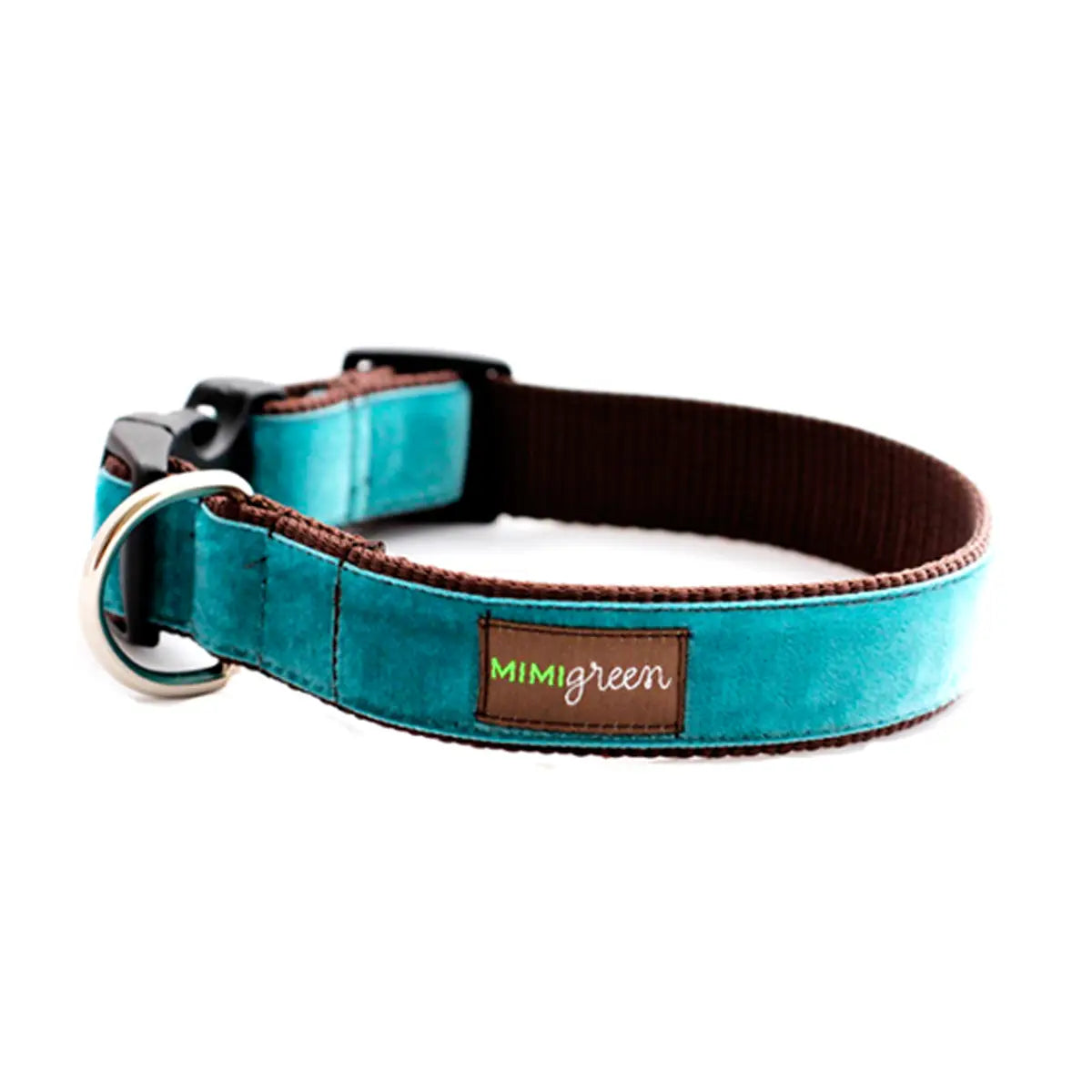 Teal Velvet dog collar