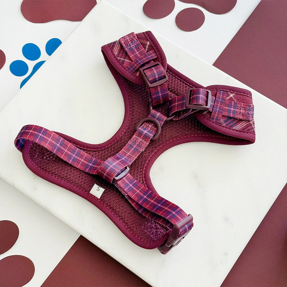 Cocopup mulberry plaid harness
