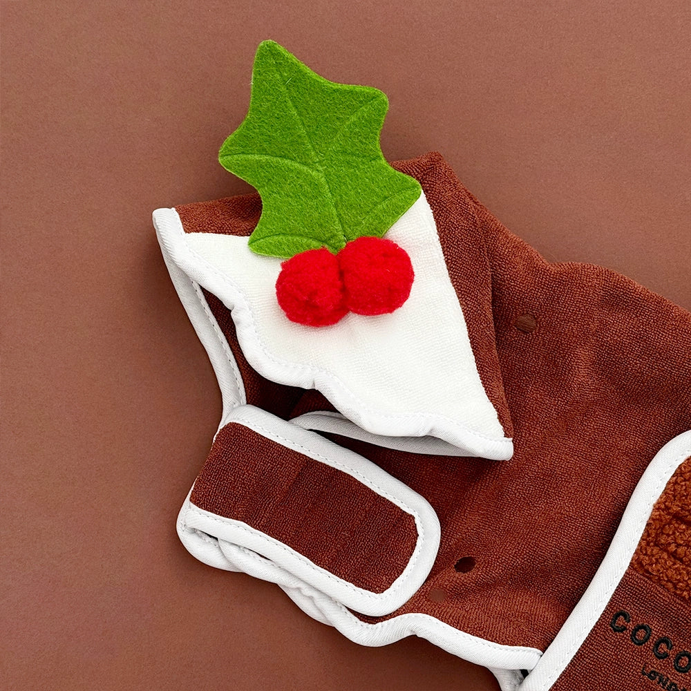 Cocopup Christmas pudding bath drying robe