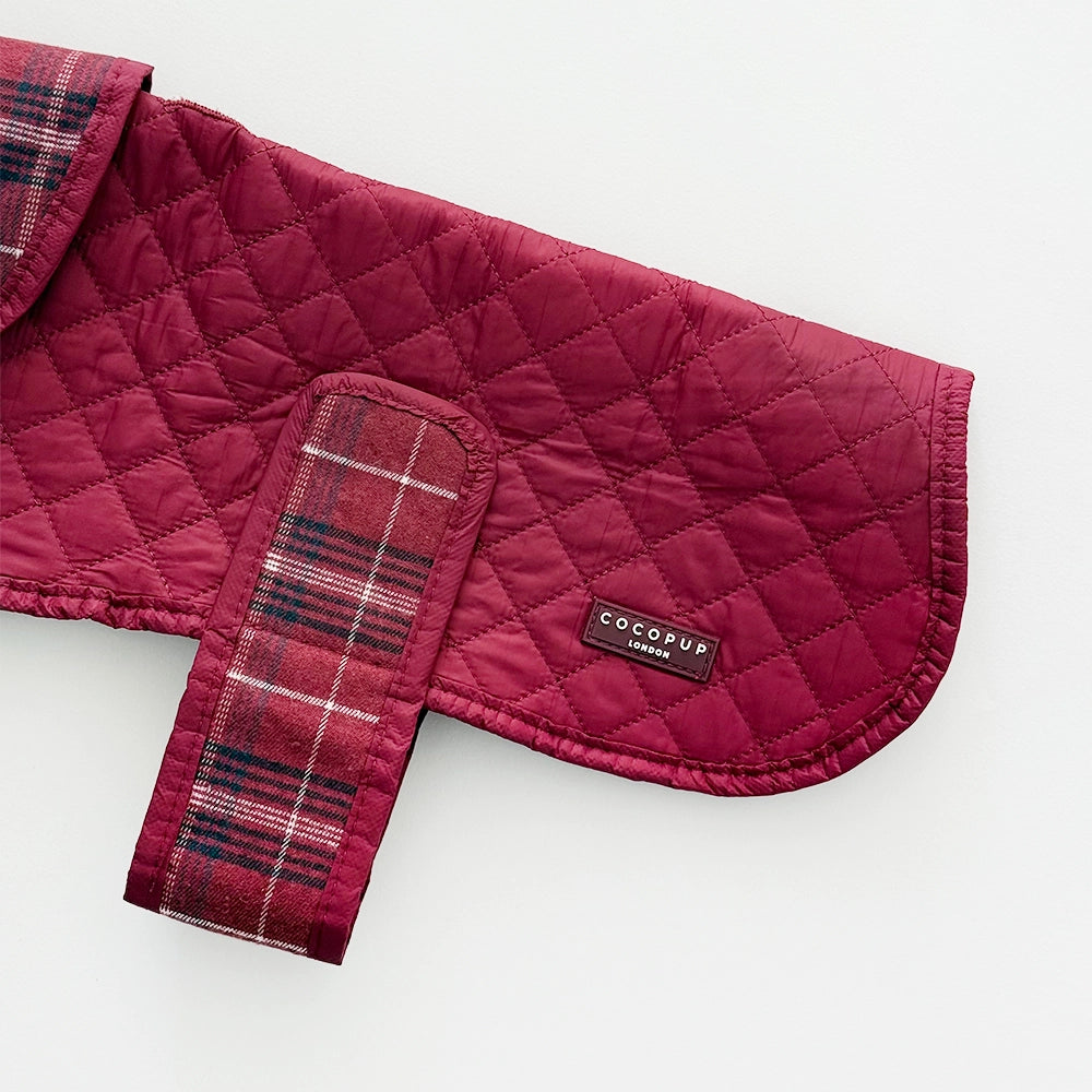 Cocopup quilted coat Mulberry plaid