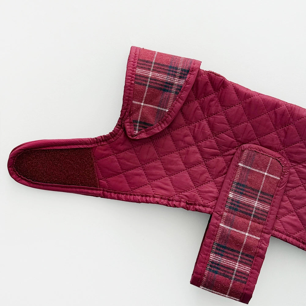 Cocopup quilted coat Mulberry plaid