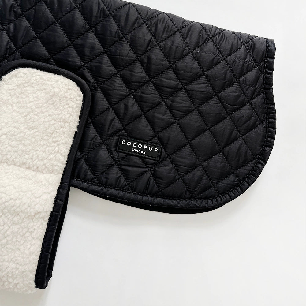 Cocopup quilted midnight black coat