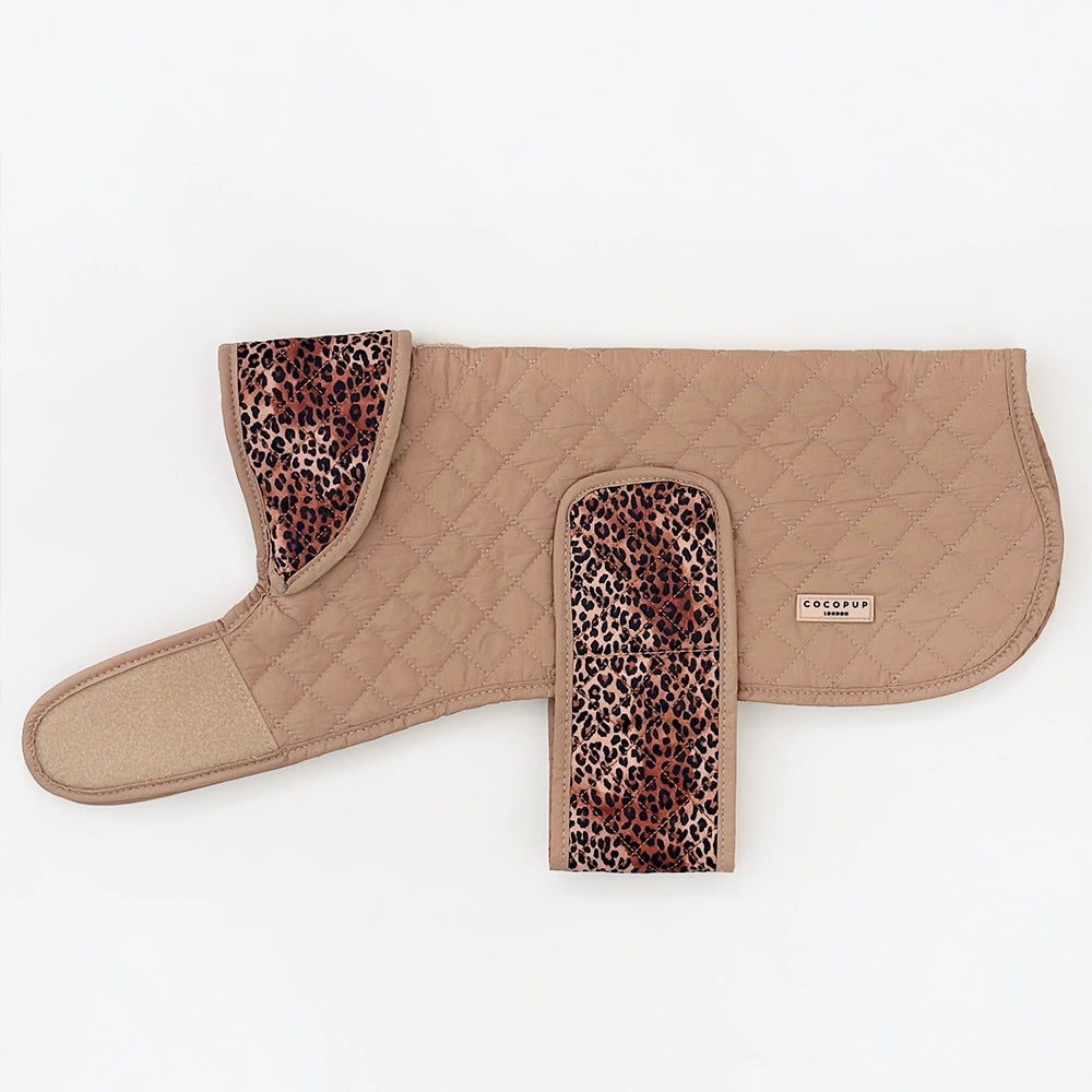 Cocopup quilted leopard coat