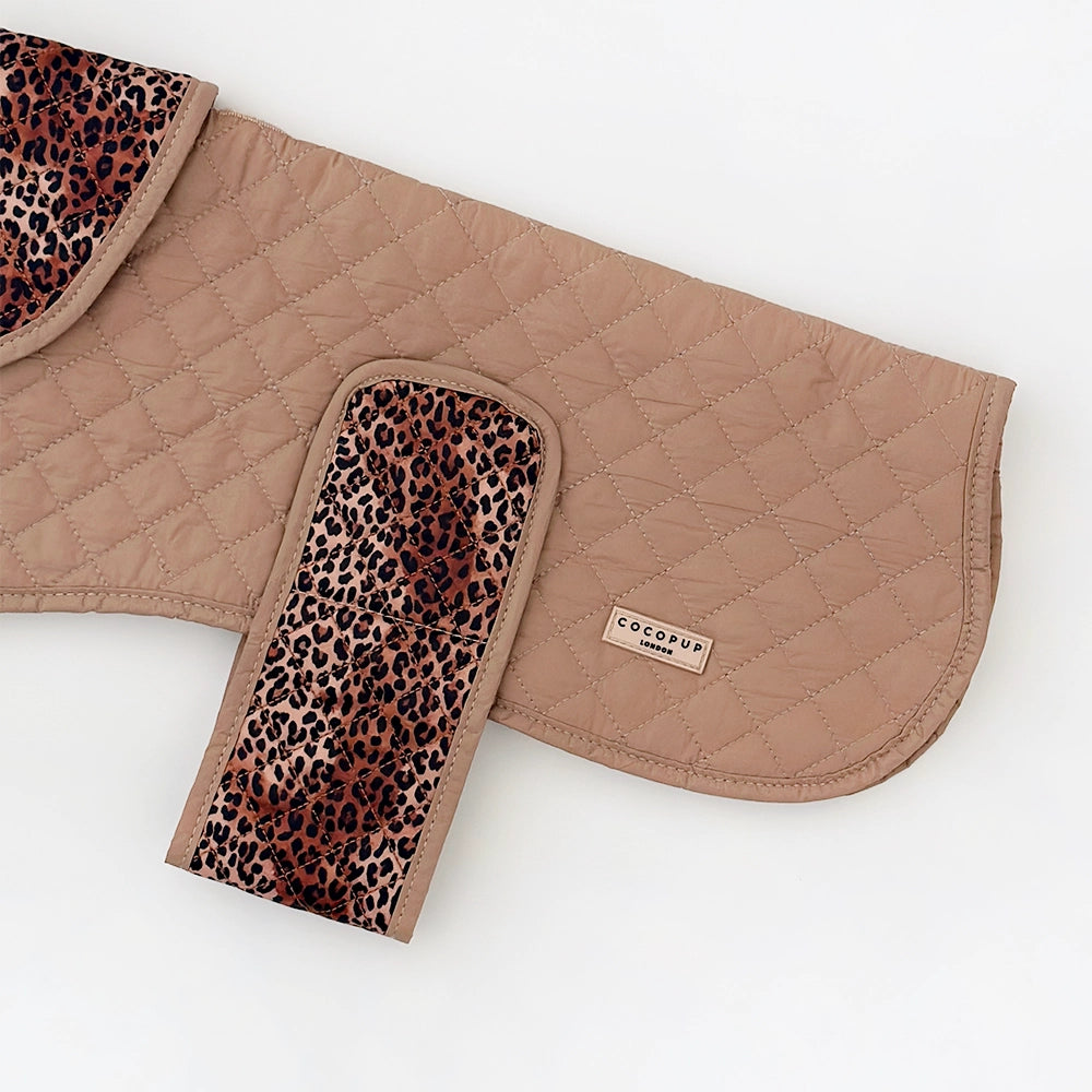 Cocopup quilted leopard coat