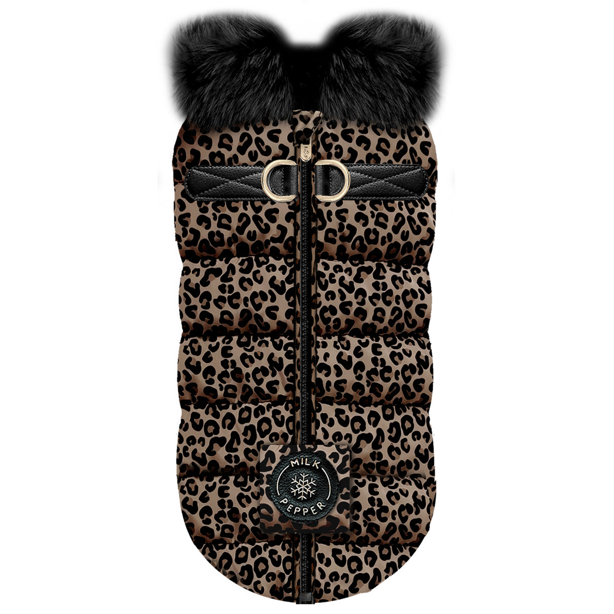 Amara Leopard fur harness coat