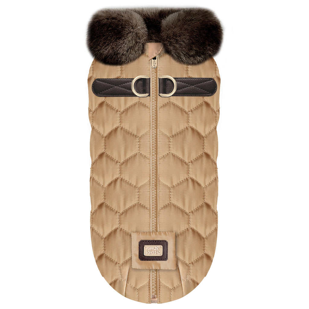 Toffee fur harness coat