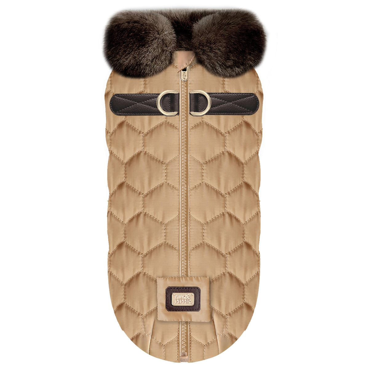 Toffee fur harness coat