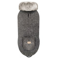 Grey fur collar dog jumper