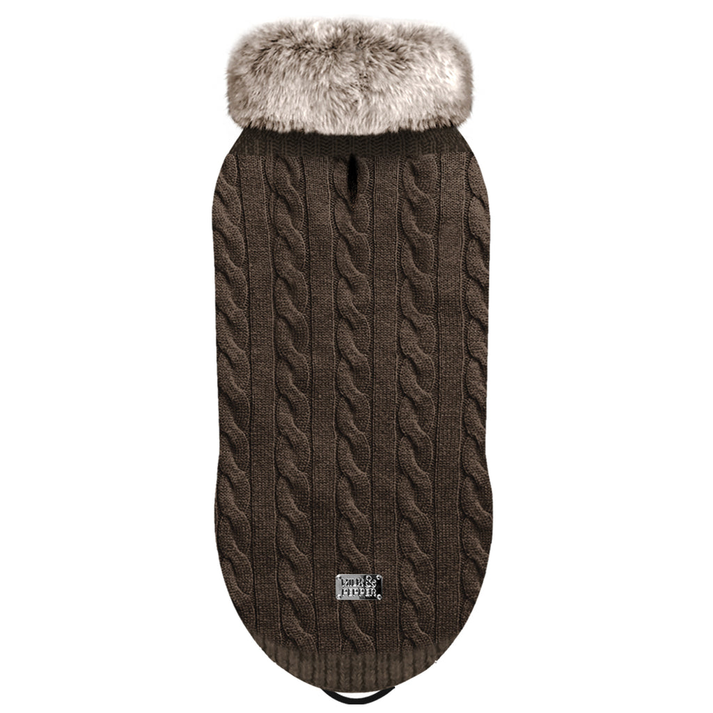 Cornelius Ebony fur collar dog jumper