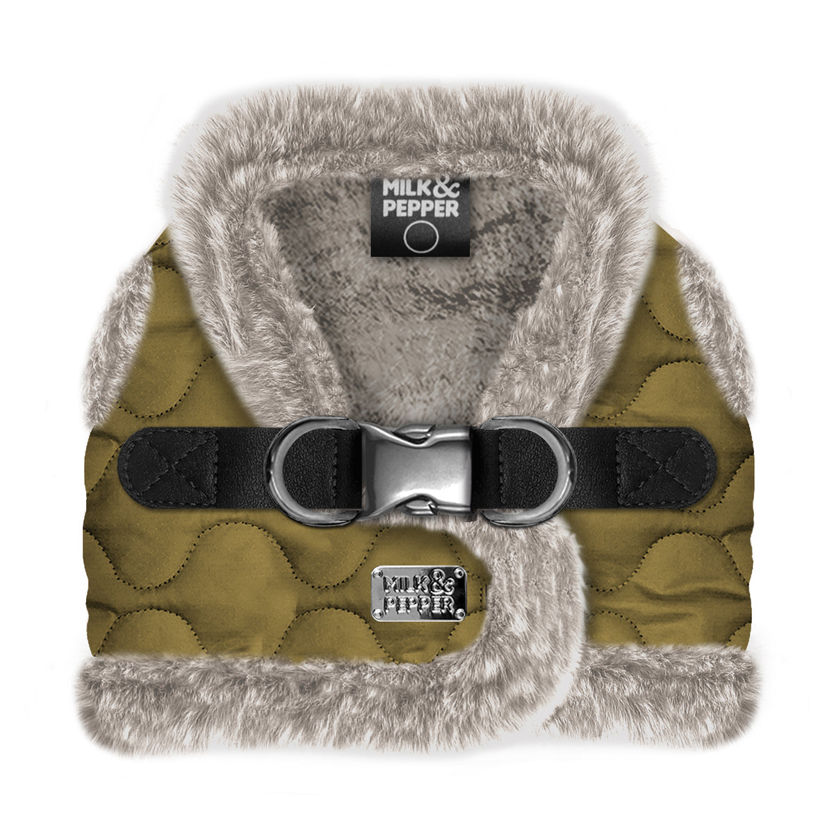 Khaki fur dog harness