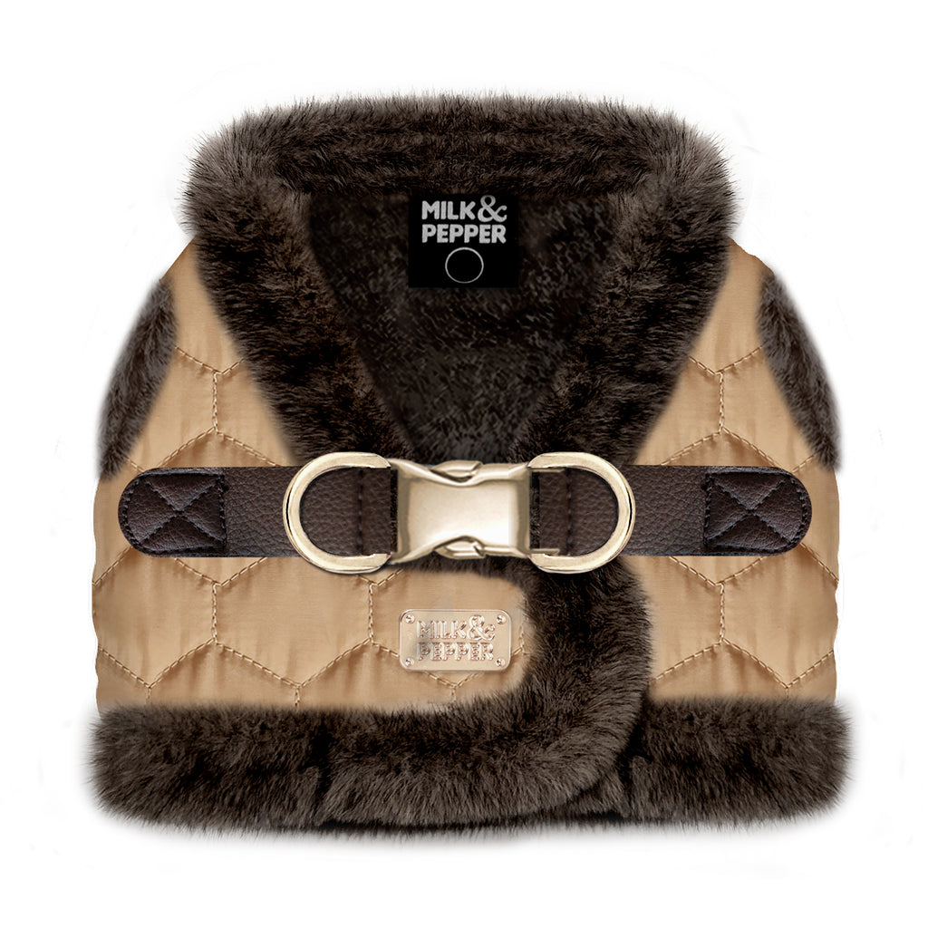 Monty Toffee fur dog harness