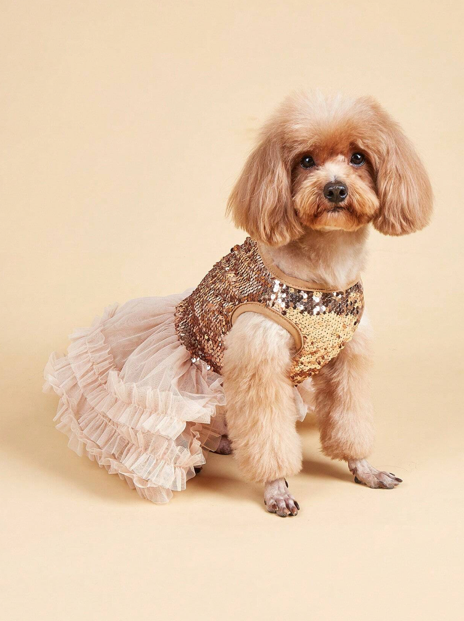 Gold Sequin tutu party dress