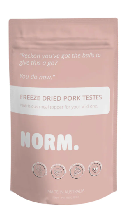 Pork testes meal topper freeze dried