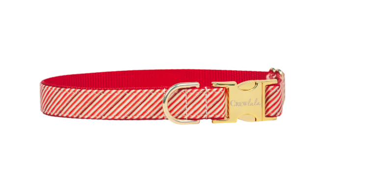 Cinnamon stripe bow tie dog collar