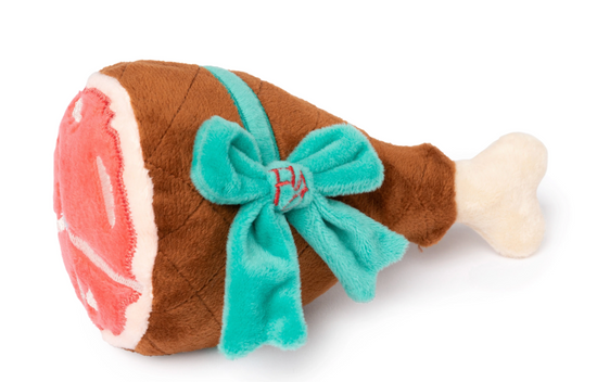 Holiday ham dog toy