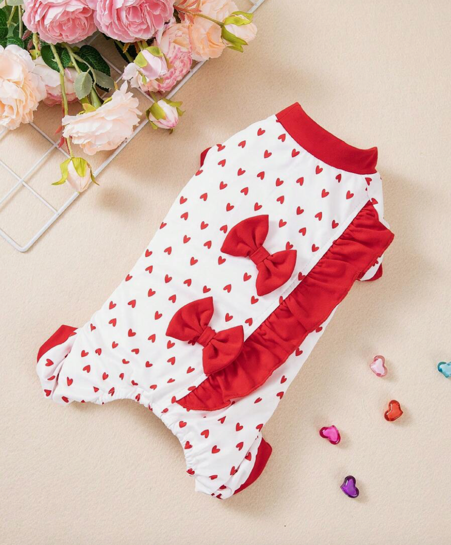 Valentines bow pyjamas