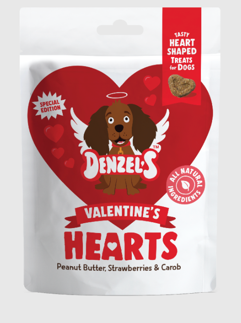 Valentine hearts peanut butter, strawberry & carob dog treats