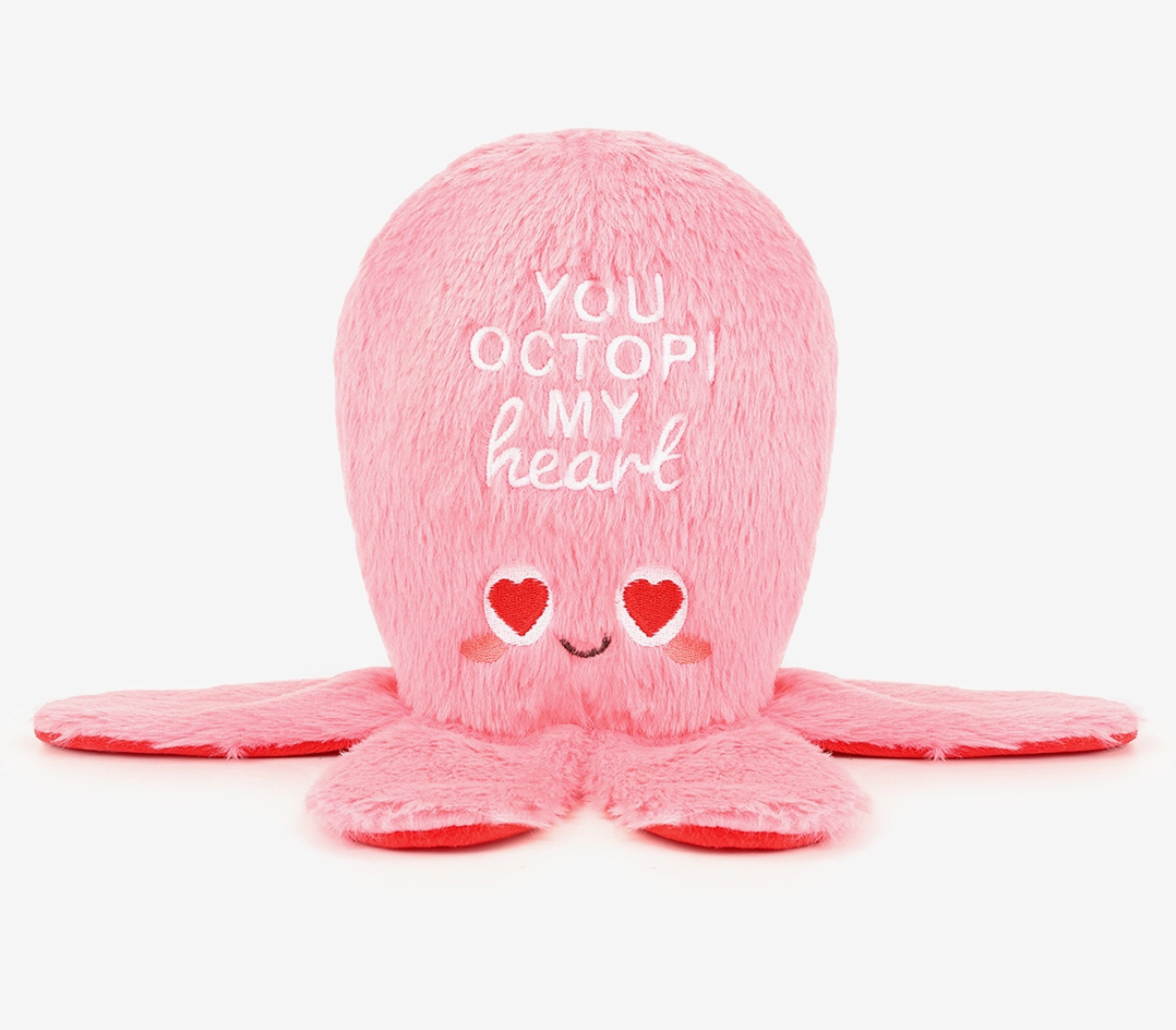 Woof love-you octopi my heart dog toy