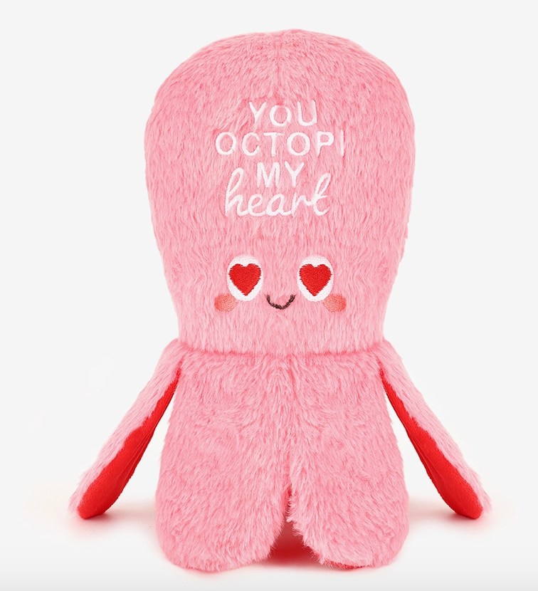 Woof love-you octopi my heart dog toy