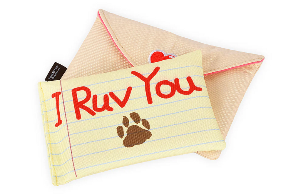 Love bug letter dog toy