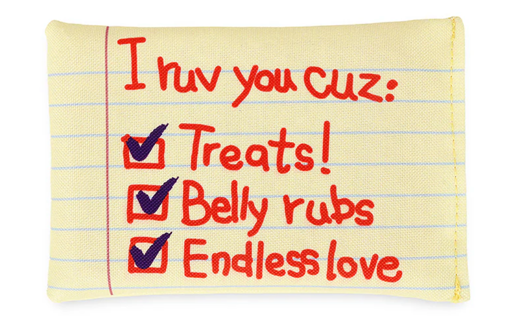 Love bug letter dog toy