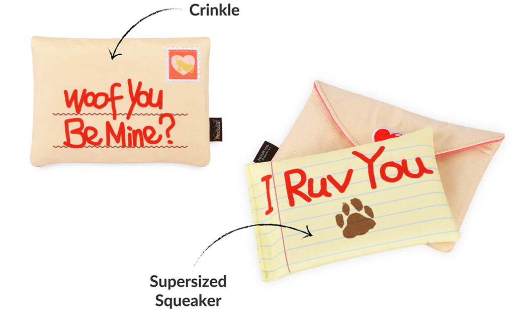 Love bug letter dog toy