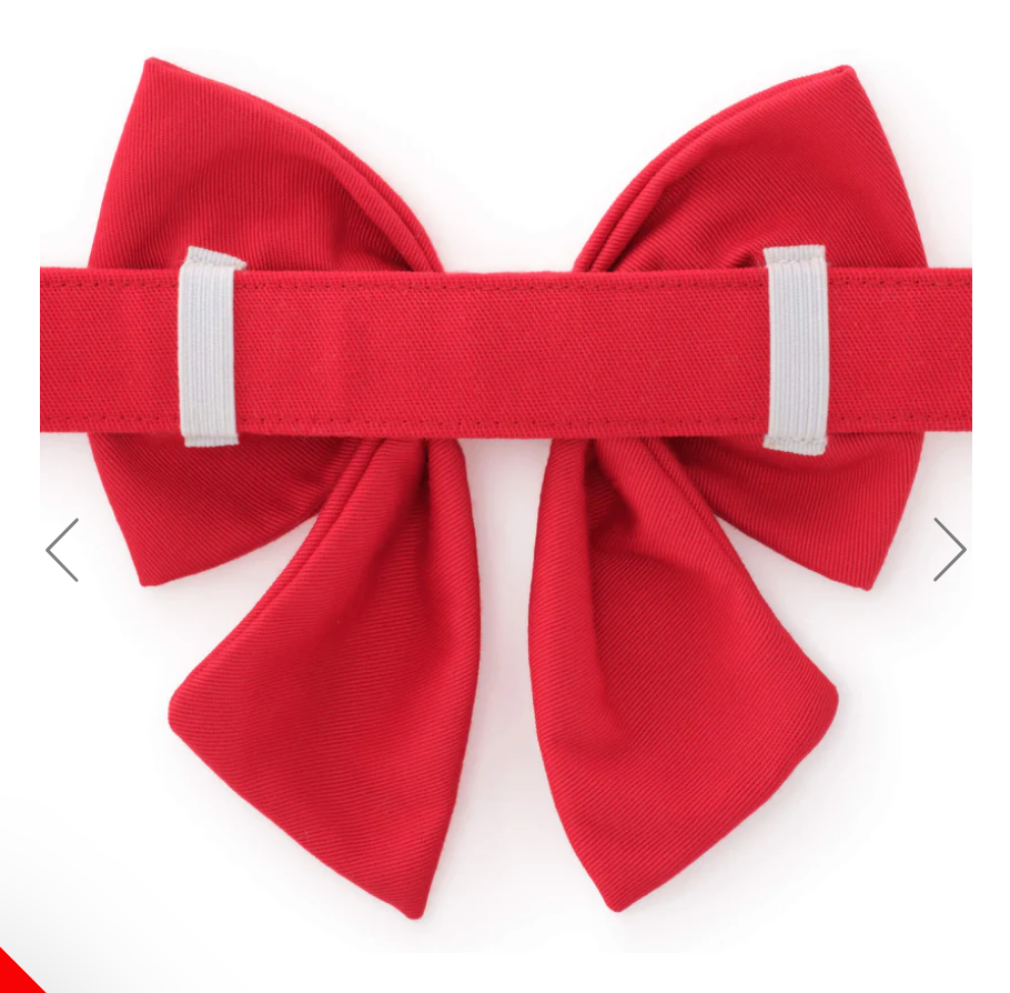 Hearts Embroidered Lady Dog Bow