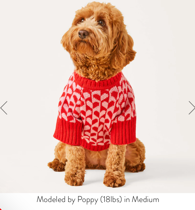 Heart Stripe Dog Sweater