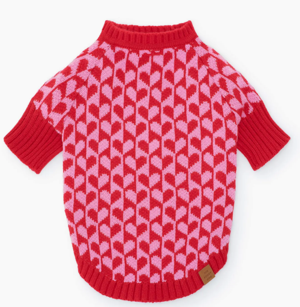 Heart Stripe Dog Sweater