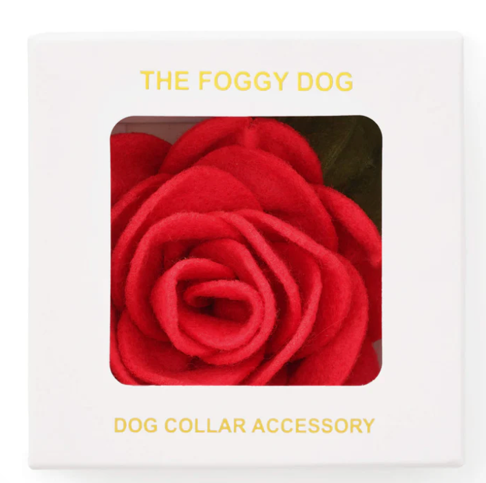 Red Rose Dog Collar Flower