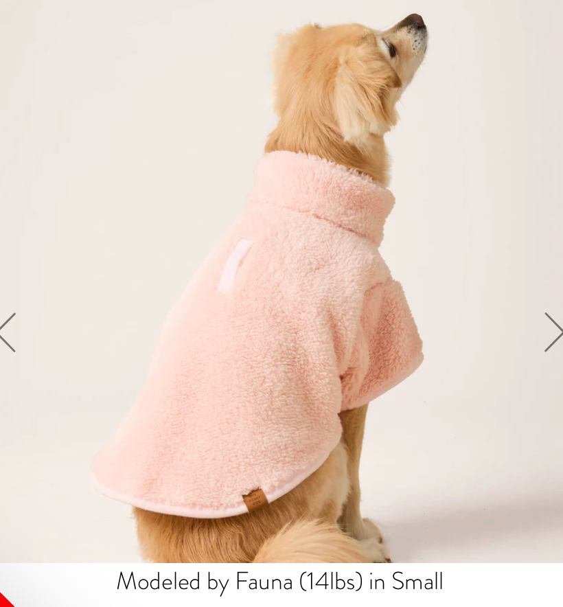 Pink Quarter-Zip Sherpa Dog Jacket