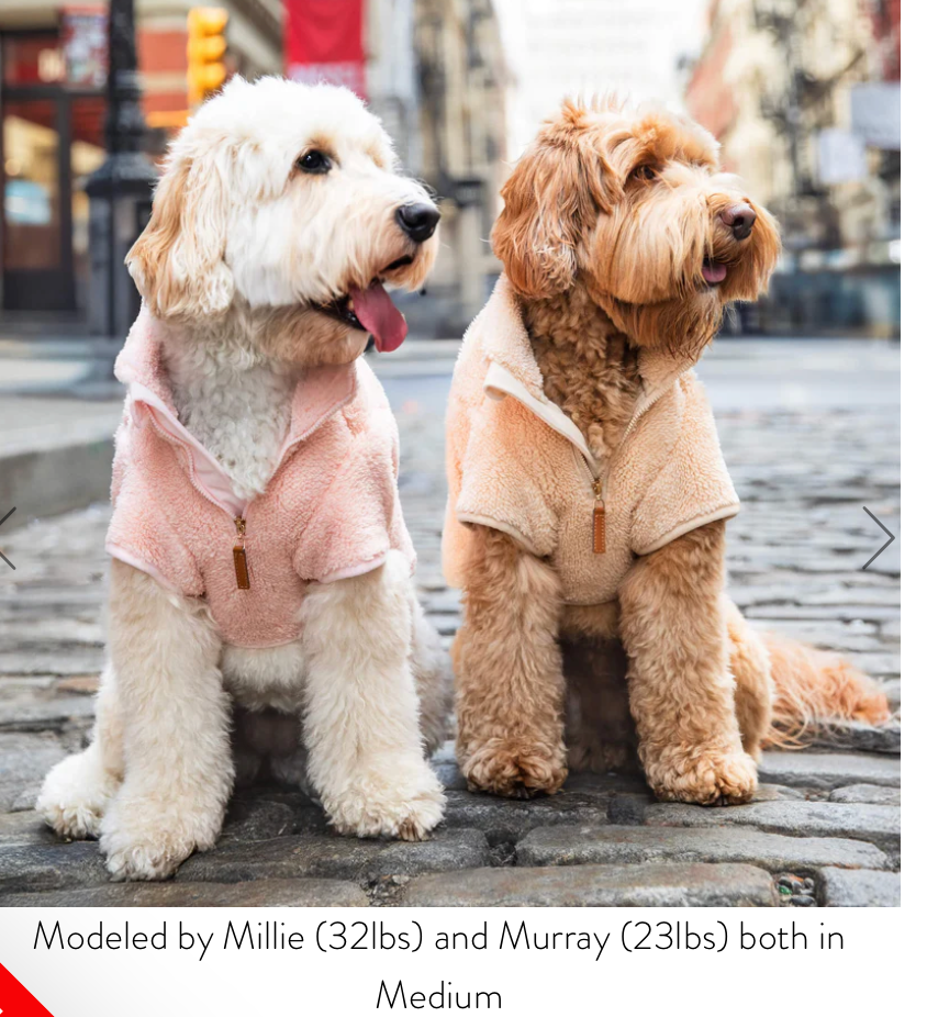 Pink Quarter-Zip Sherpa Dog Jacket