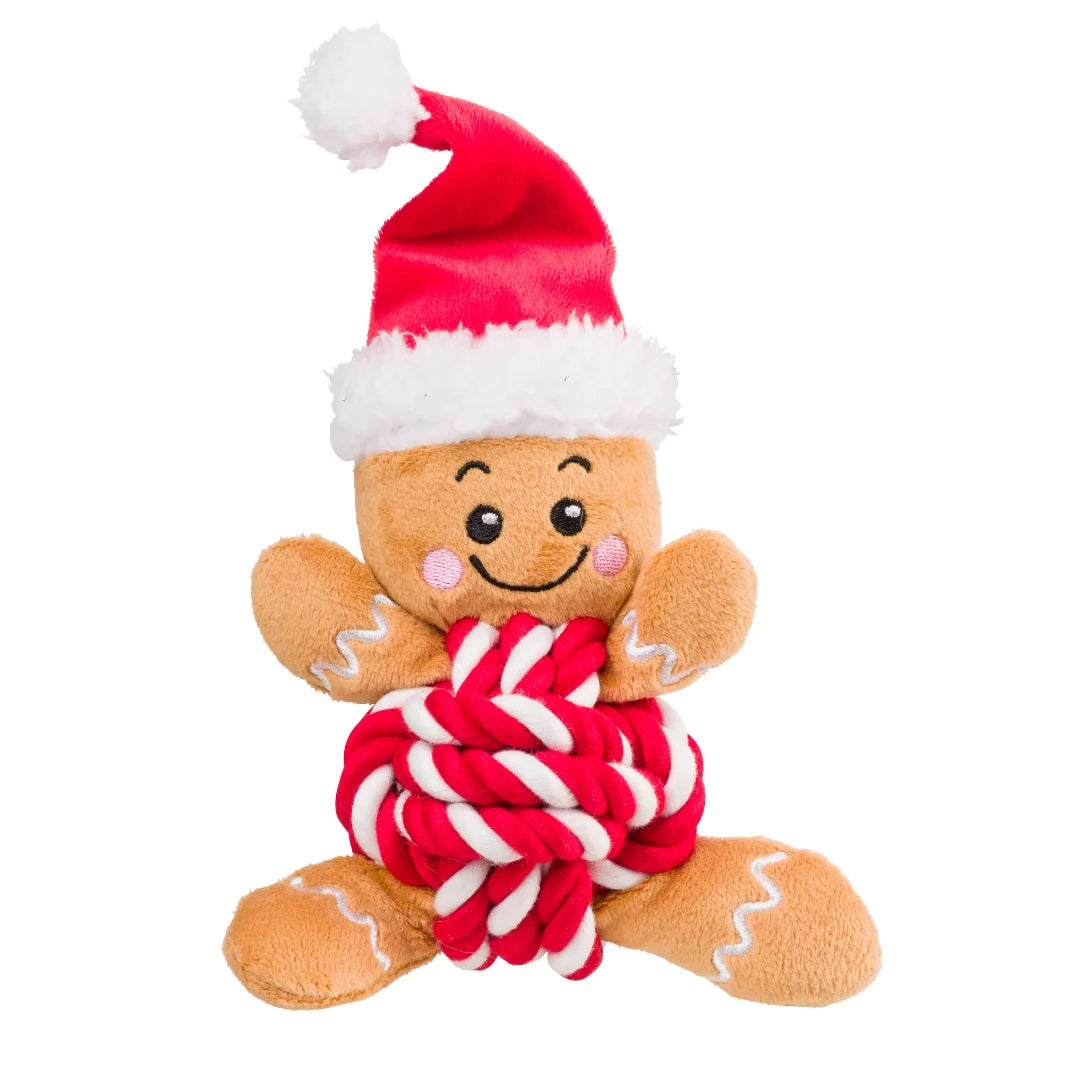 Gingerbread Rope Ball Dog Toy