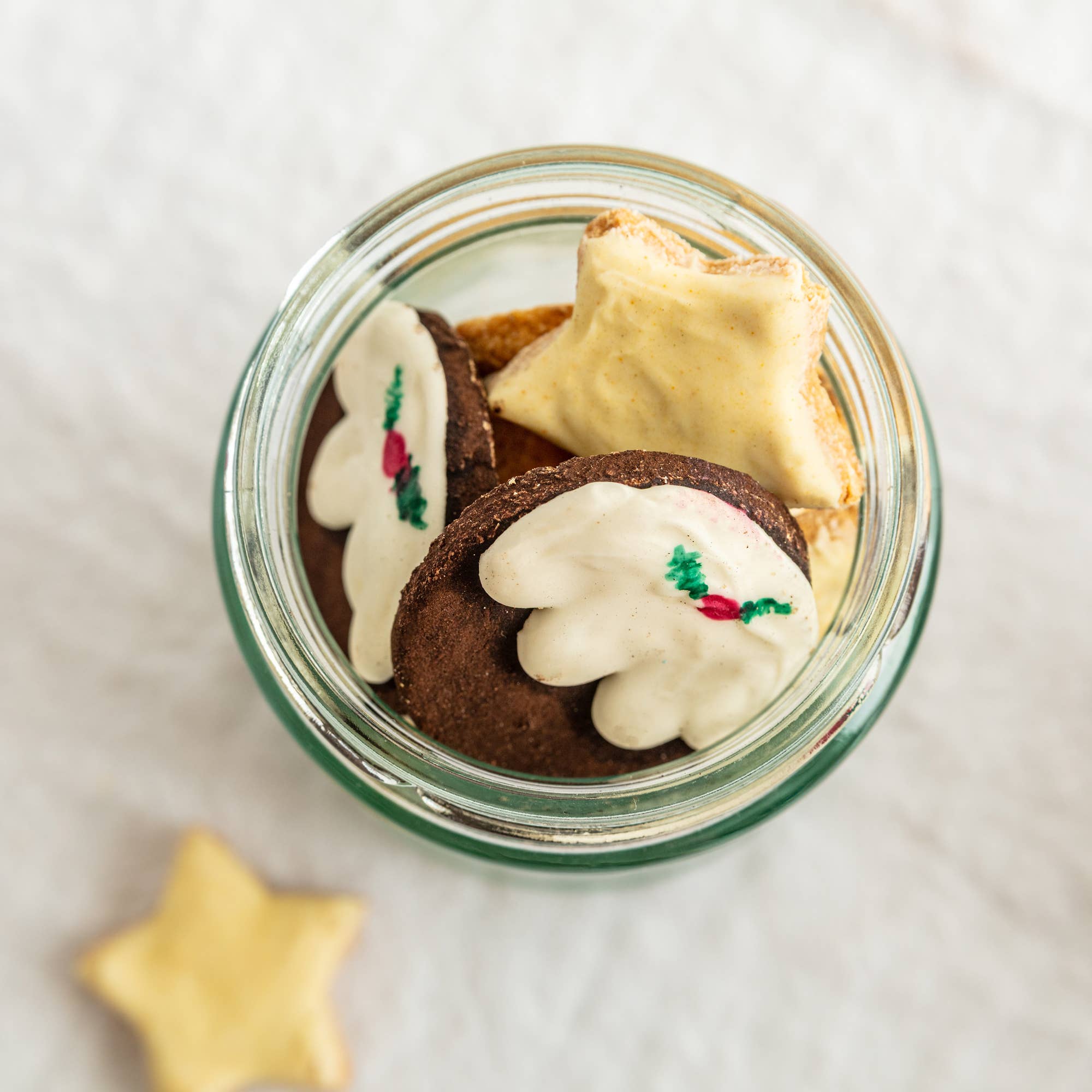 Christmas Pudding Iced Dog Biscuit Jar