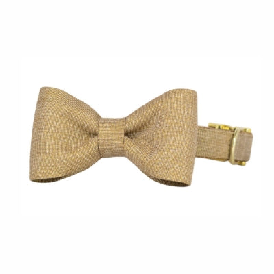 Gold Glitter Bow Tie Dog Collar