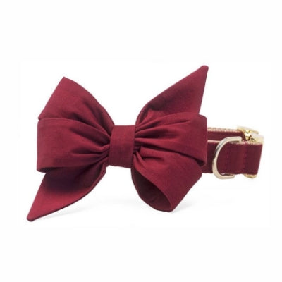 Crimson Belle bow dog collar