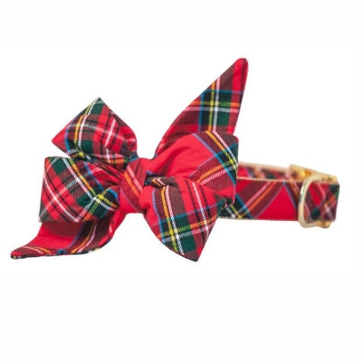 Scottish Tartan Belle bow dog  collar