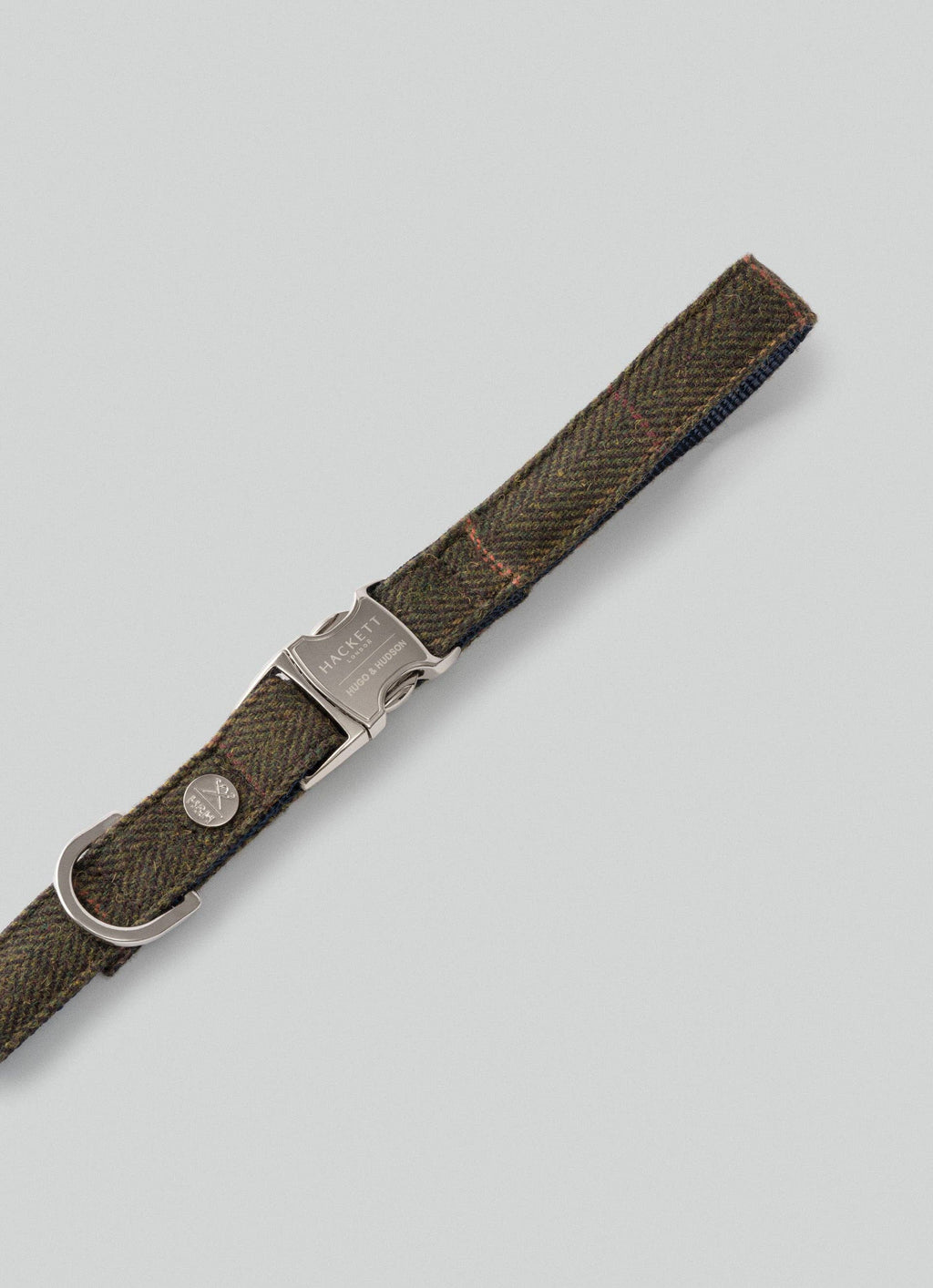 Hackett x Hugo Hudson Dark Green Checked Tweed Dog Lead