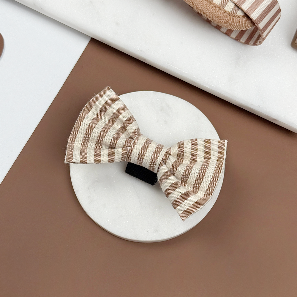 London Linen Stripes Bow Tie