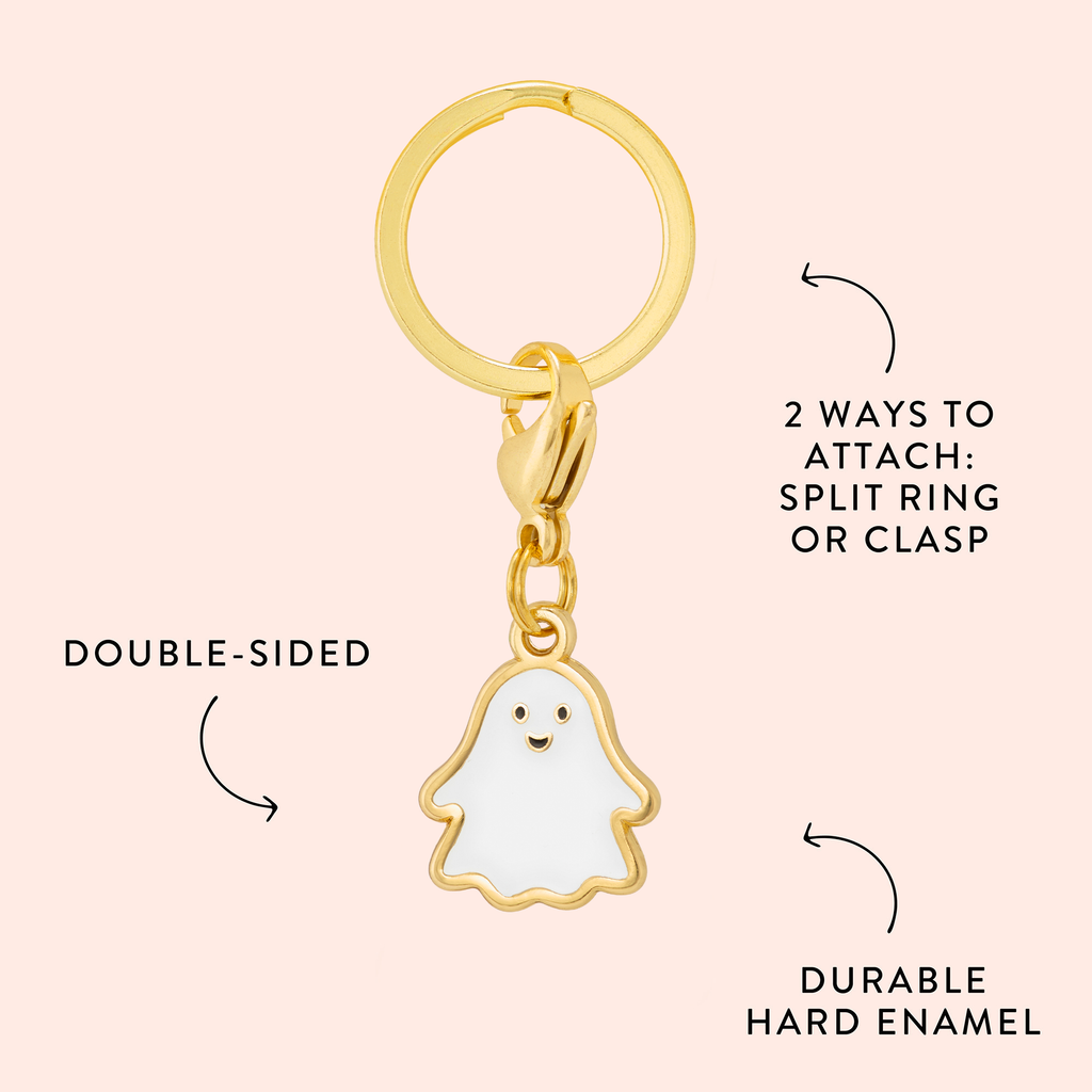 Glow-in-the-Dark Ghost Dog Collar Charm