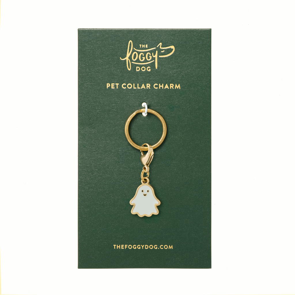 Glow-in-the-Dark Ghost Dog Collar Charm