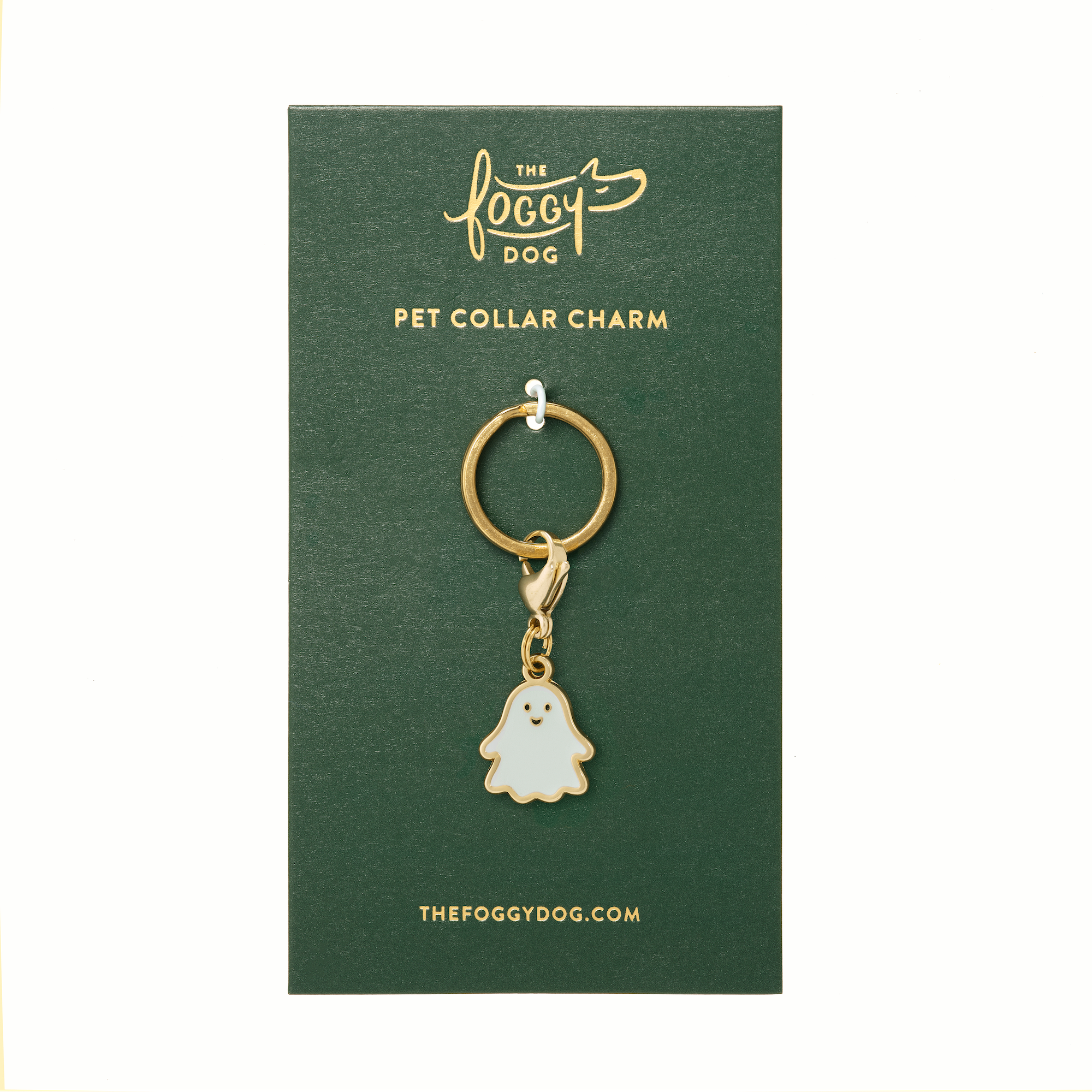 Glow-in-the-Dark Ghost Dog Collar Charm