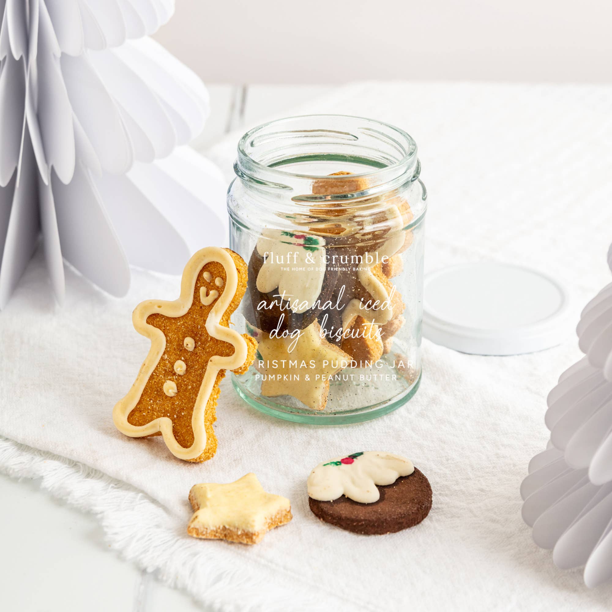 Christmas Pudding Iced Dog Biscuit Jar
