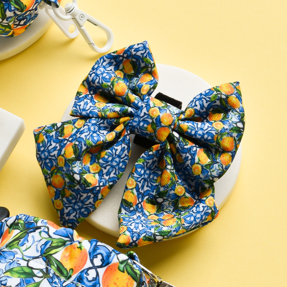 Amalfi Lemon Sailor Dog Bow Tie