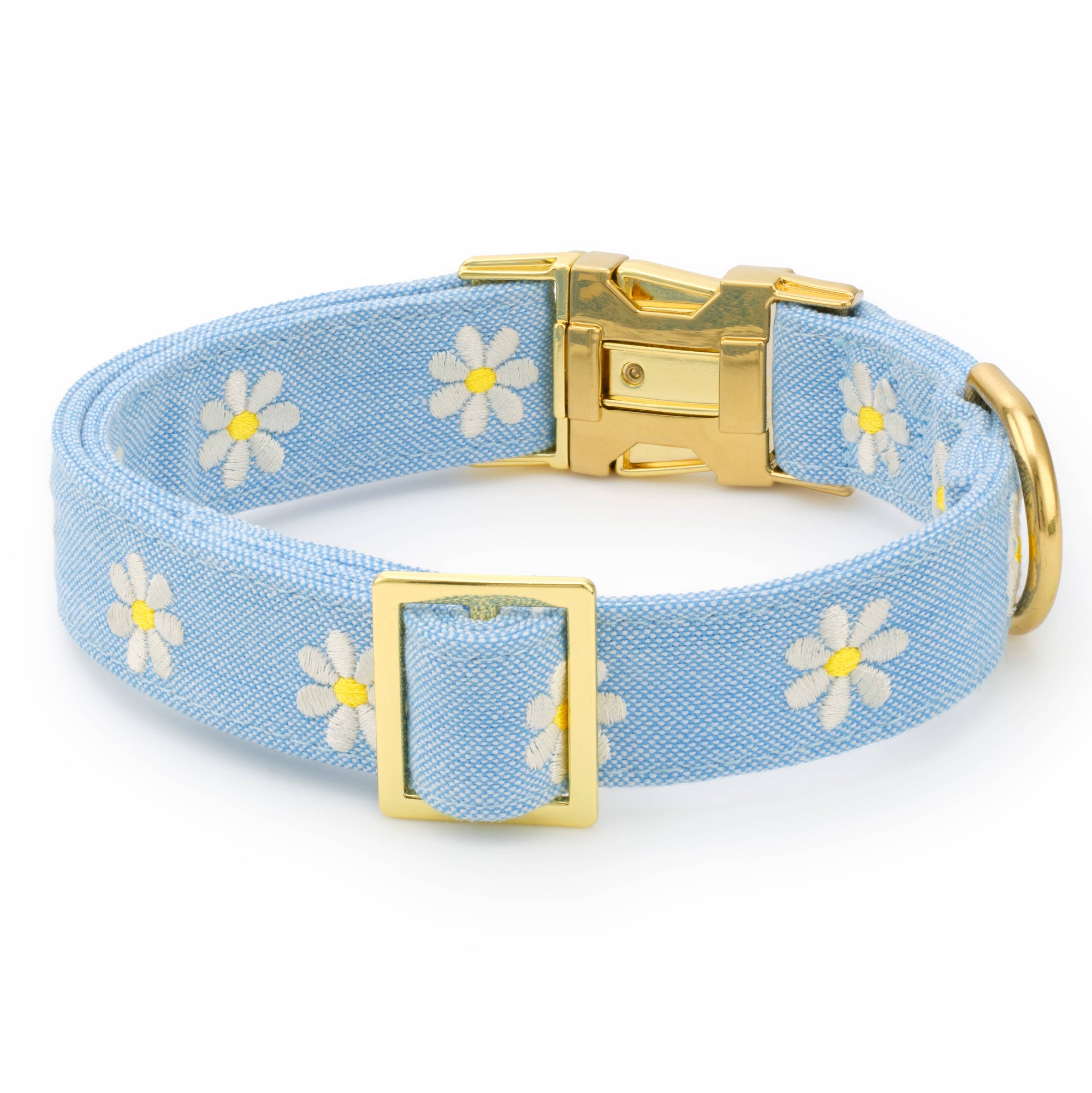 Daisy Embroidered Dog Collar
